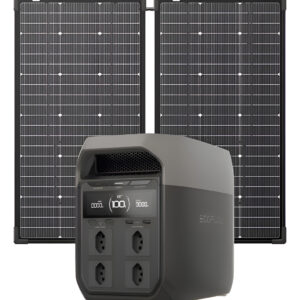 Kit Gerador Delta3 1800w Ecoflow 127v + Painel Bifacial 250w