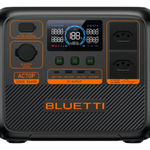 Estação De Energia Portátil Bluetti Ac70p, 1000w, 864wh, Bateria Lifepo4, Carregamento Turbo E Controle Via App 127v